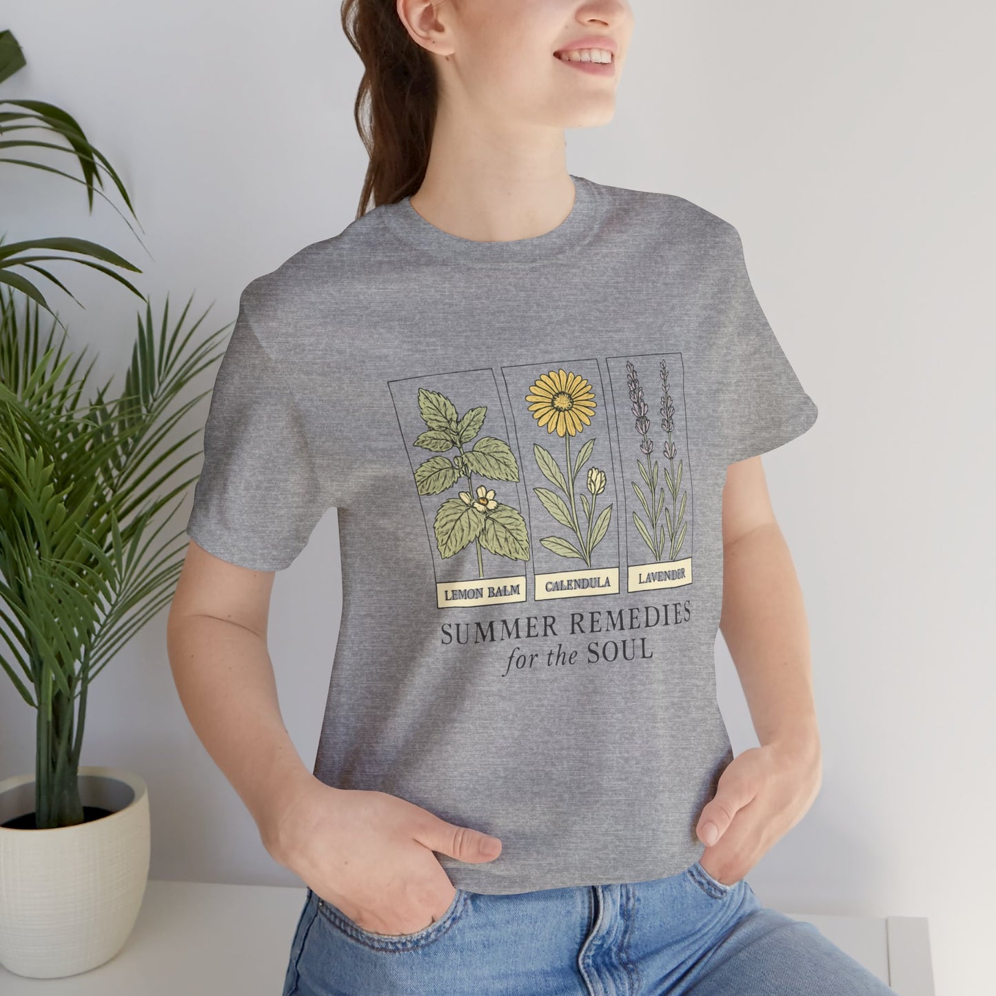 Lemon Balm, Calendula & Lavender Tee – Healing Plants Graphic Shirt