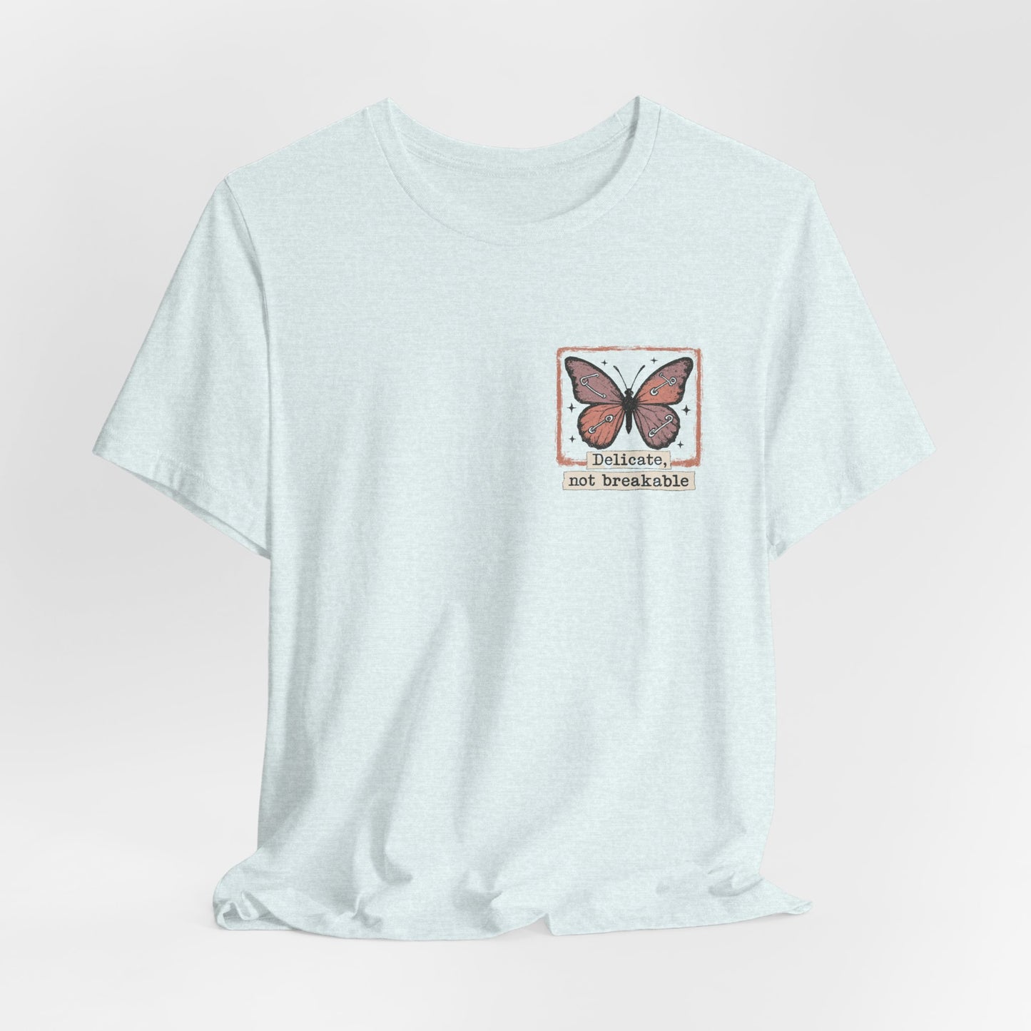 Delicate Not Breakable T-Shirt – Vintage Butterfly Square Print