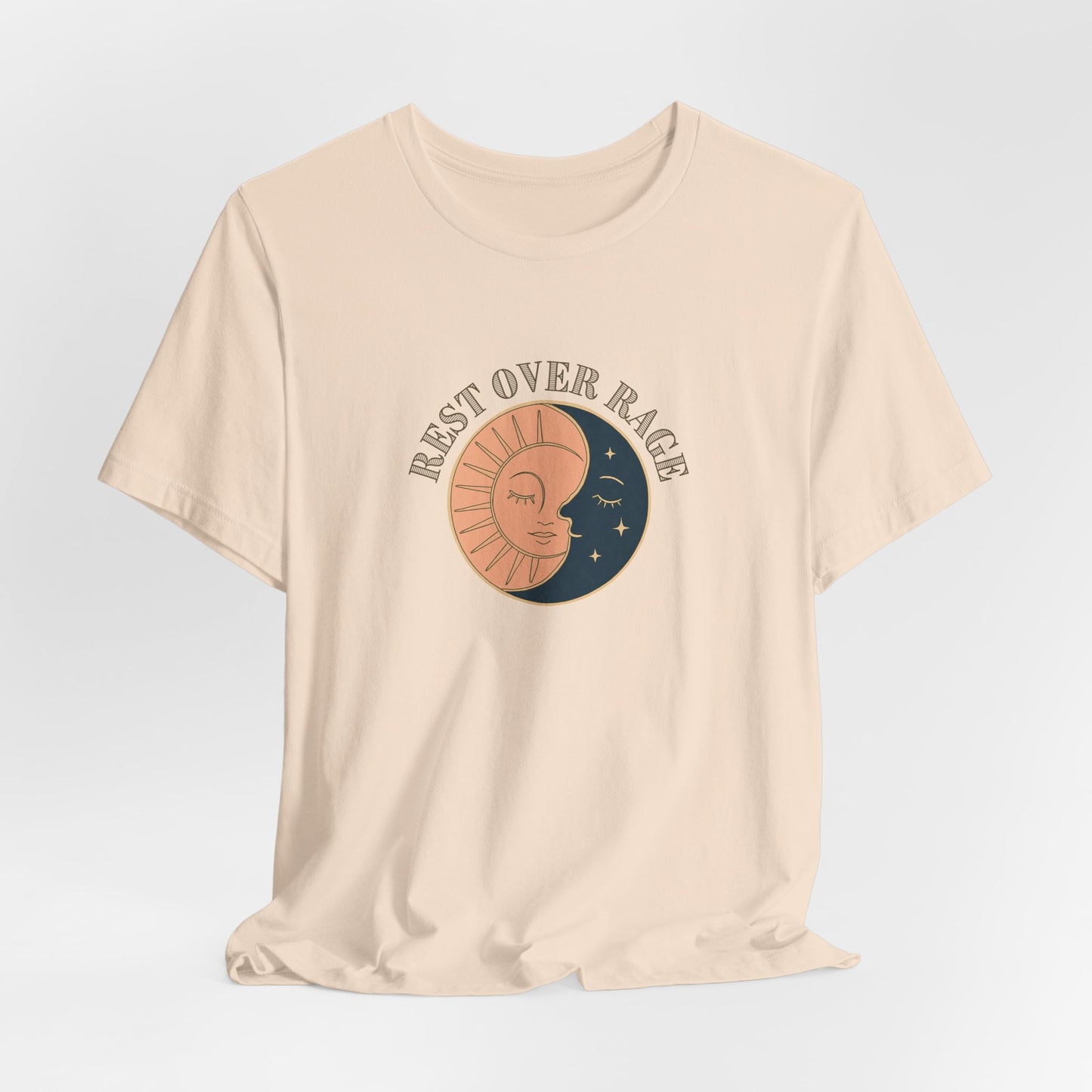 Rest Over Rage Shirt – Sun and Moon Graphic Tee, Self-Care Mindfulness T-Shirt