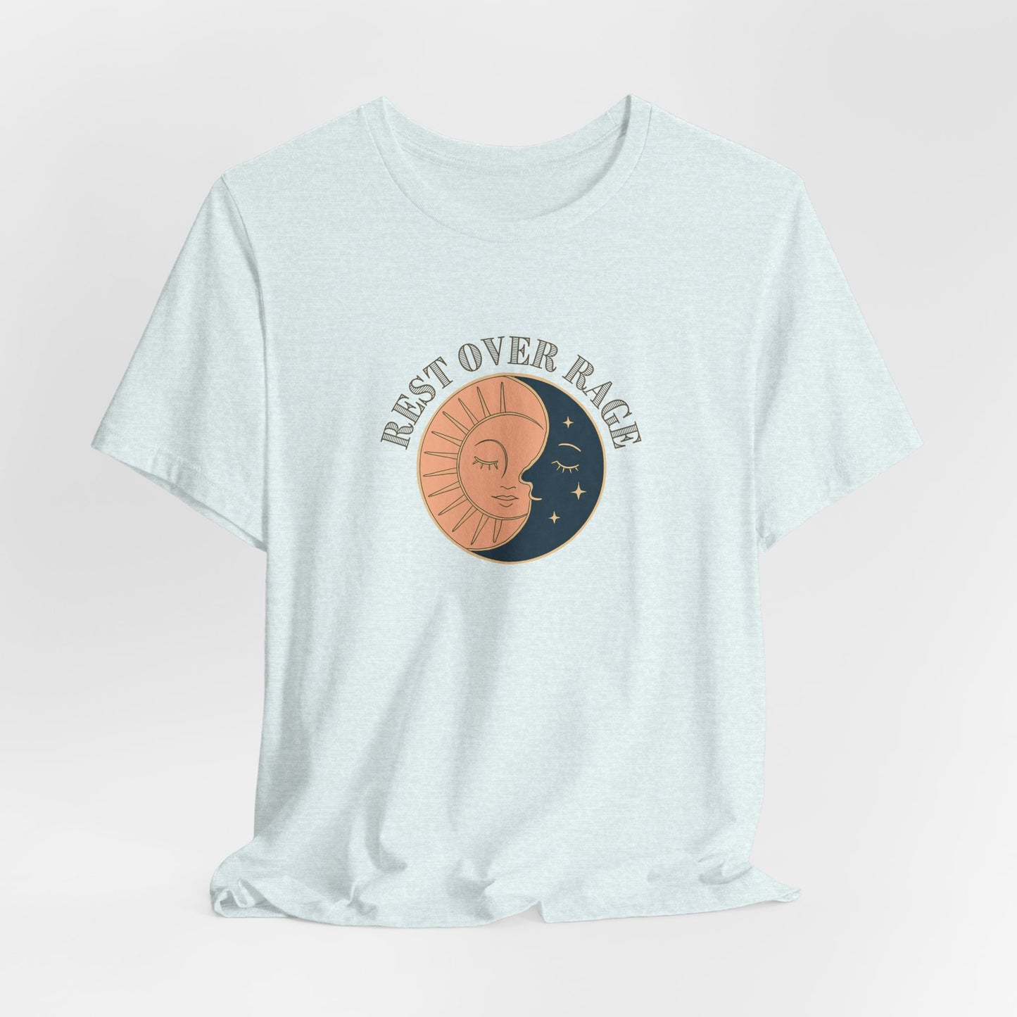 Rest Over Rage Shirt – Sun and Moon Graphic Tee, Self-Care Mindfulness T-Shirt