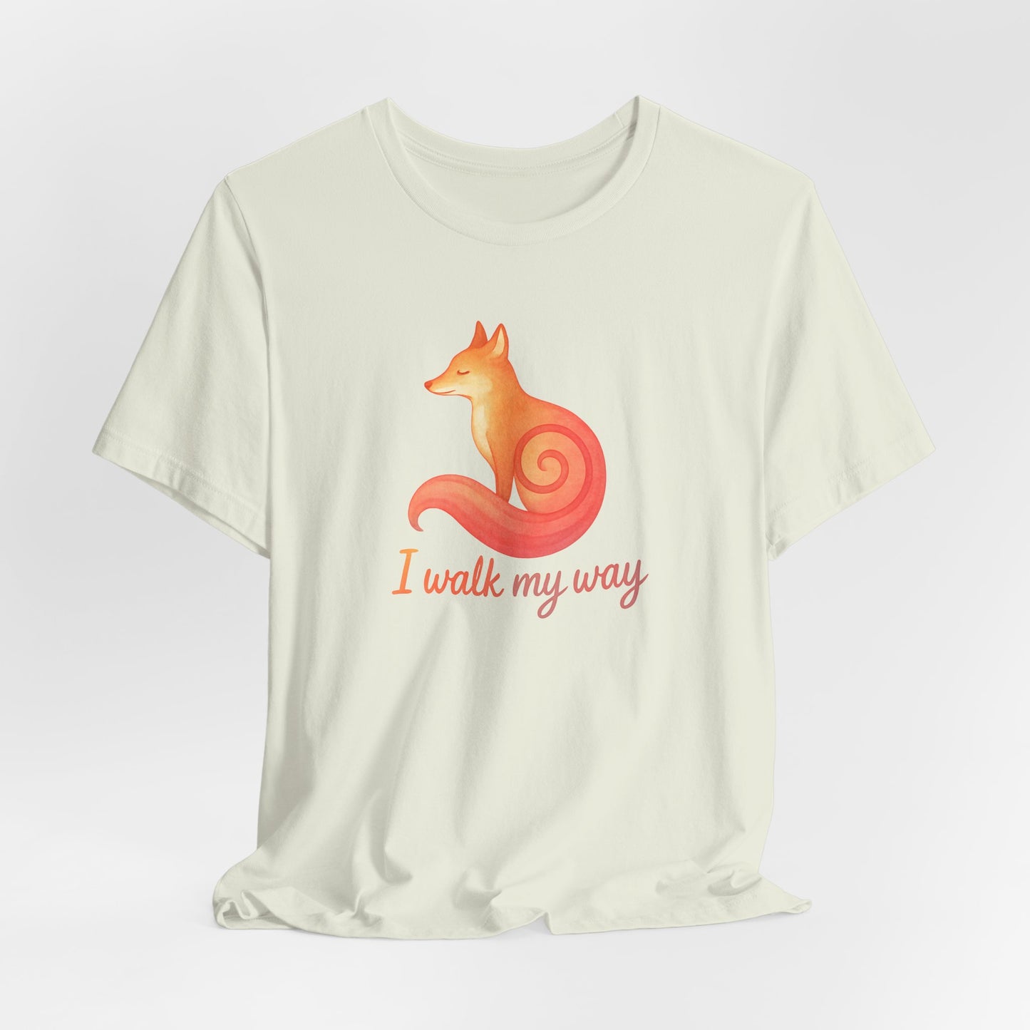 I Walk My Way Fox Shirt – Minimalist Animal Graphic Tee for Independent Spirits