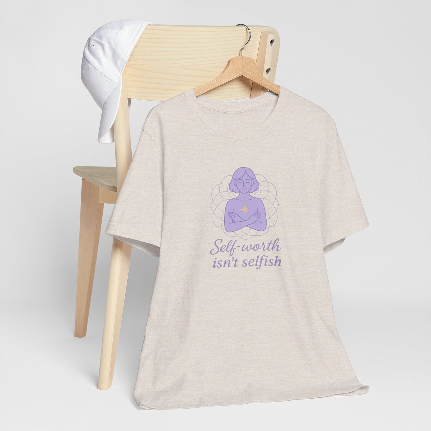 Self-Worth Isn’t Selfish Shirt | Feminist Empowerment Tee | Minimalist Line Art Graphic T-Shirt
