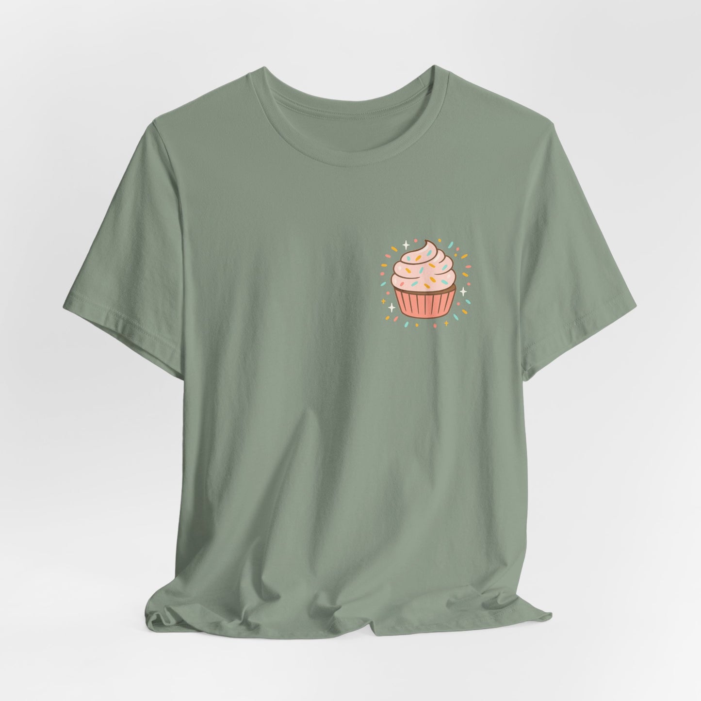 “I Bite Back Sweetly” Cupcake Shirt – Funny Feminine Sass Graphic Tee (Front & Back Print)