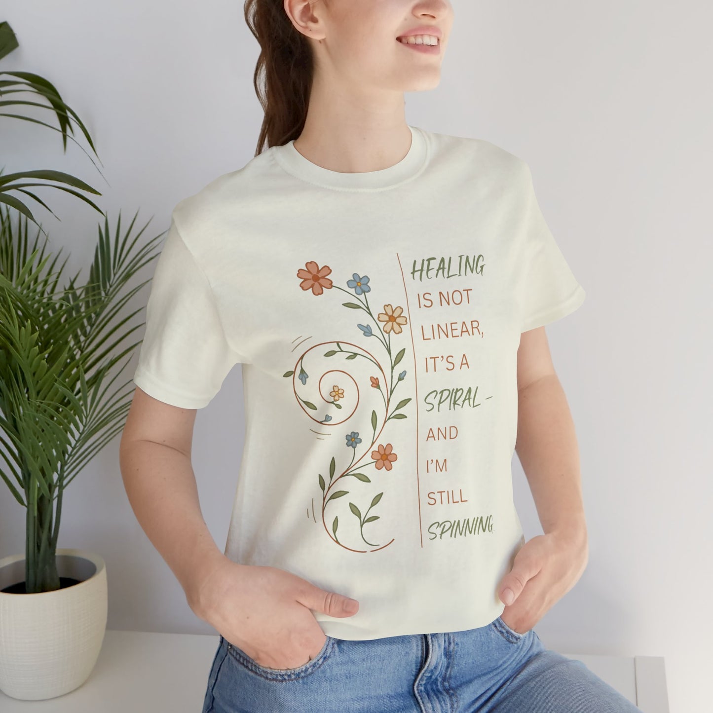 Healing Is Not Linear Spiral T-Shirt – Inspirational Self Care Tee