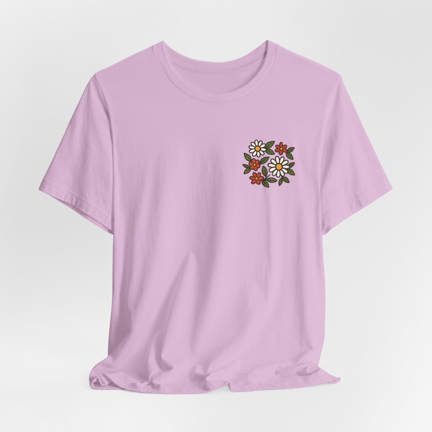 “I Bite Back Sweetly” Floral Snake Shirt – Front & Back Baby Blue Tee with Vintage Garden Print