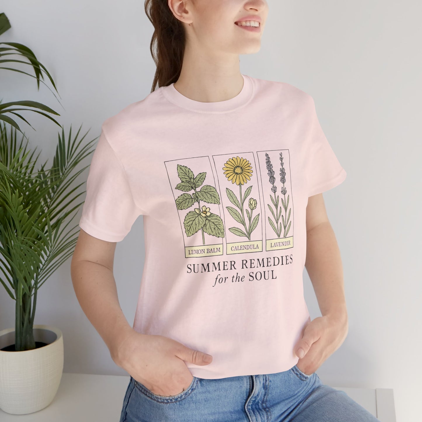 Lemon Balm, Calendula & Lavender Tee – Healing Plants Graphic Shirt