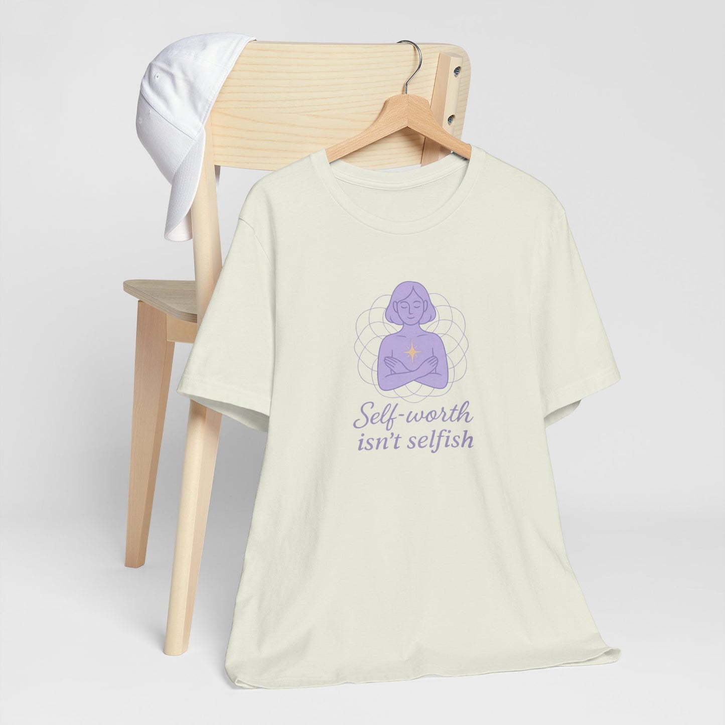 Self-Worth Isn’t Selfish Shirt | Feminist Empowerment Tee | Minimalist Line Art Graphic T-Shirt