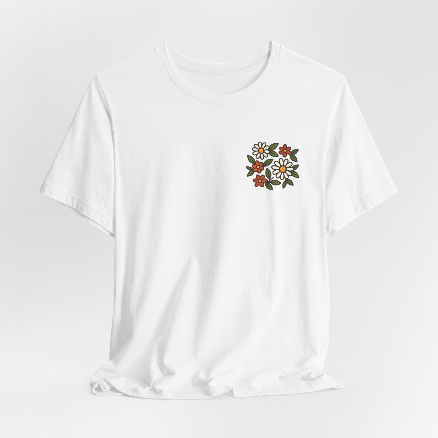 “I Bite Back Sweetly” Floral Snake Shirt – Front & Back Baby Blue Tee with Vintage Garden Print