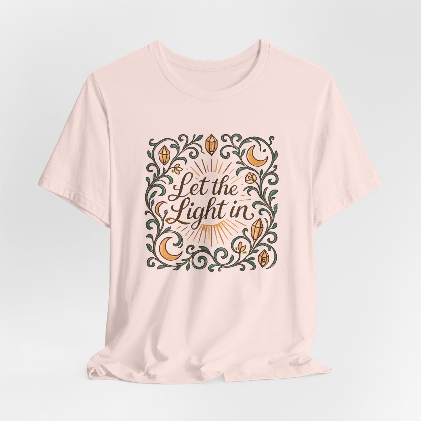 Let the Light In – Mindful Floral Quote T-Shirt