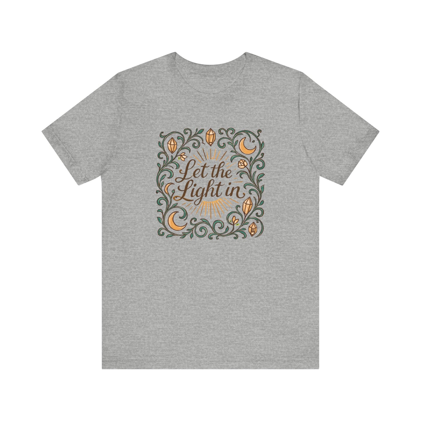 Let the Light In – Mindful Floral Quote T-Shirt