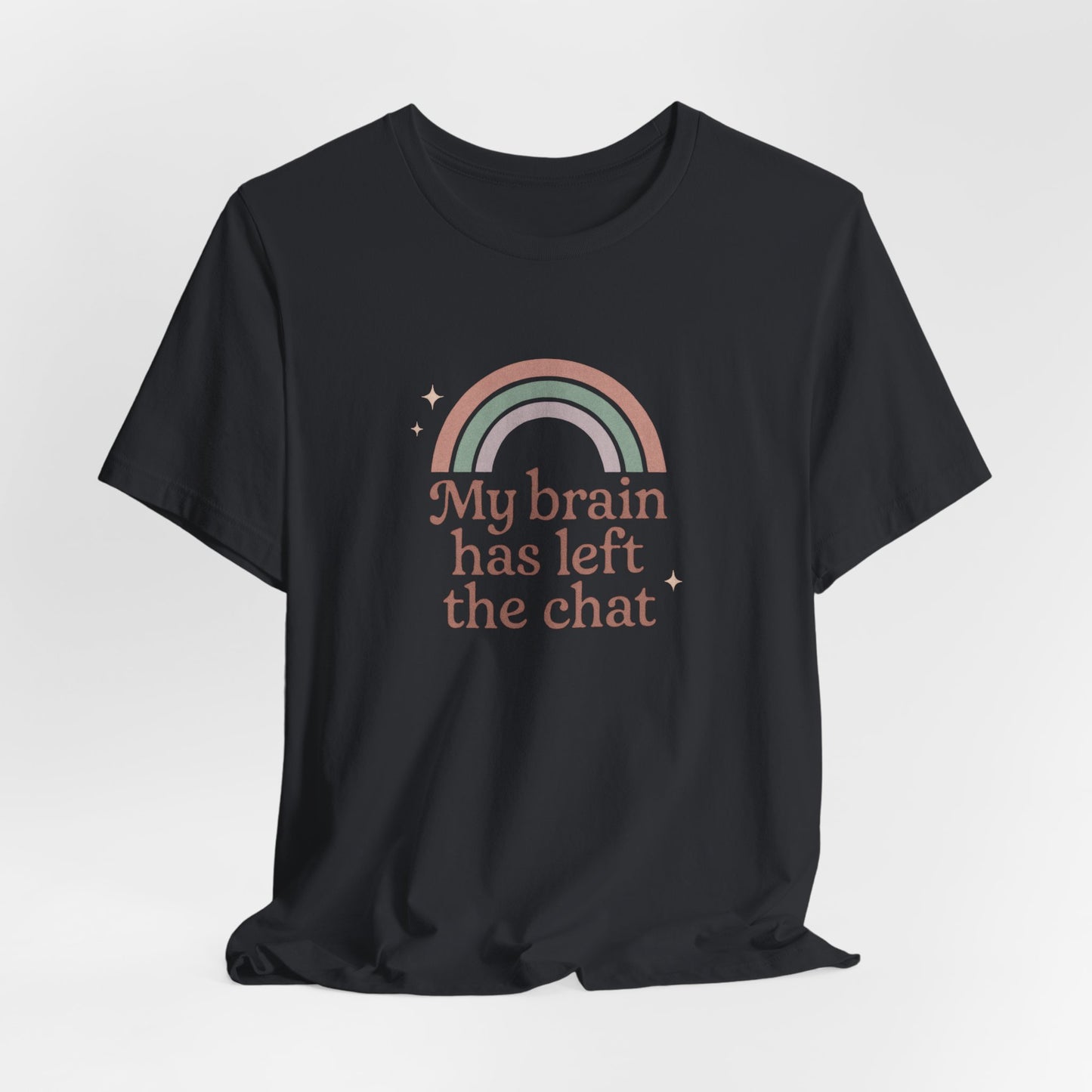 Pastel Retro “My Brain Has Left the Chat” T-Shirt – Funny Mental Health Shirt for Burnout & Brain Fog