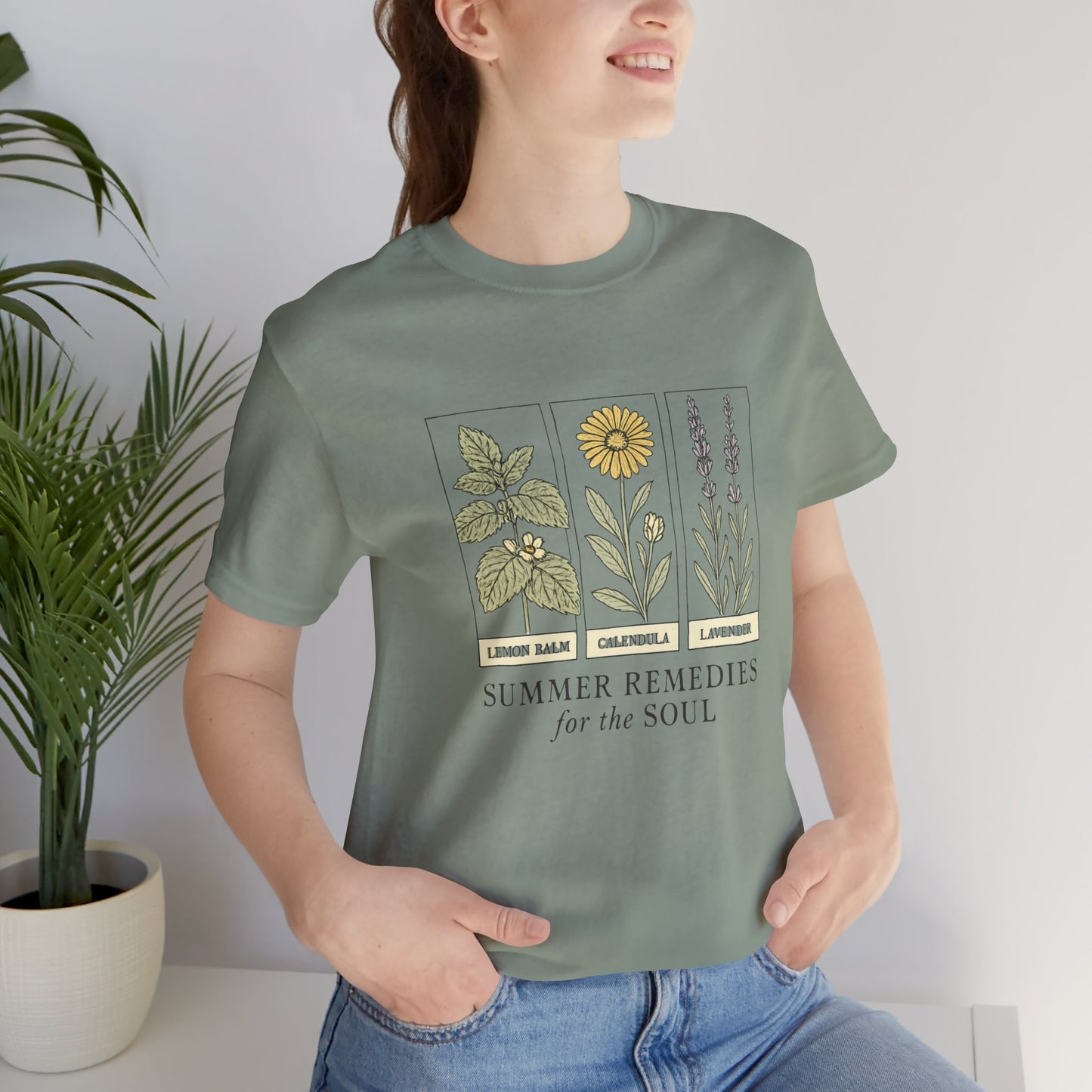 Lemon Balm, Calendula & Lavender Tee – Healing Plants Graphic Shirt