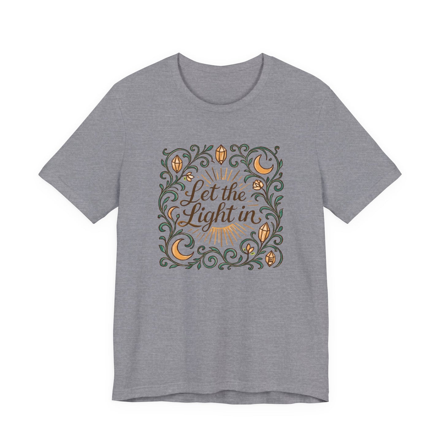 Let the Light In – Mindful Floral Quote T-Shirt