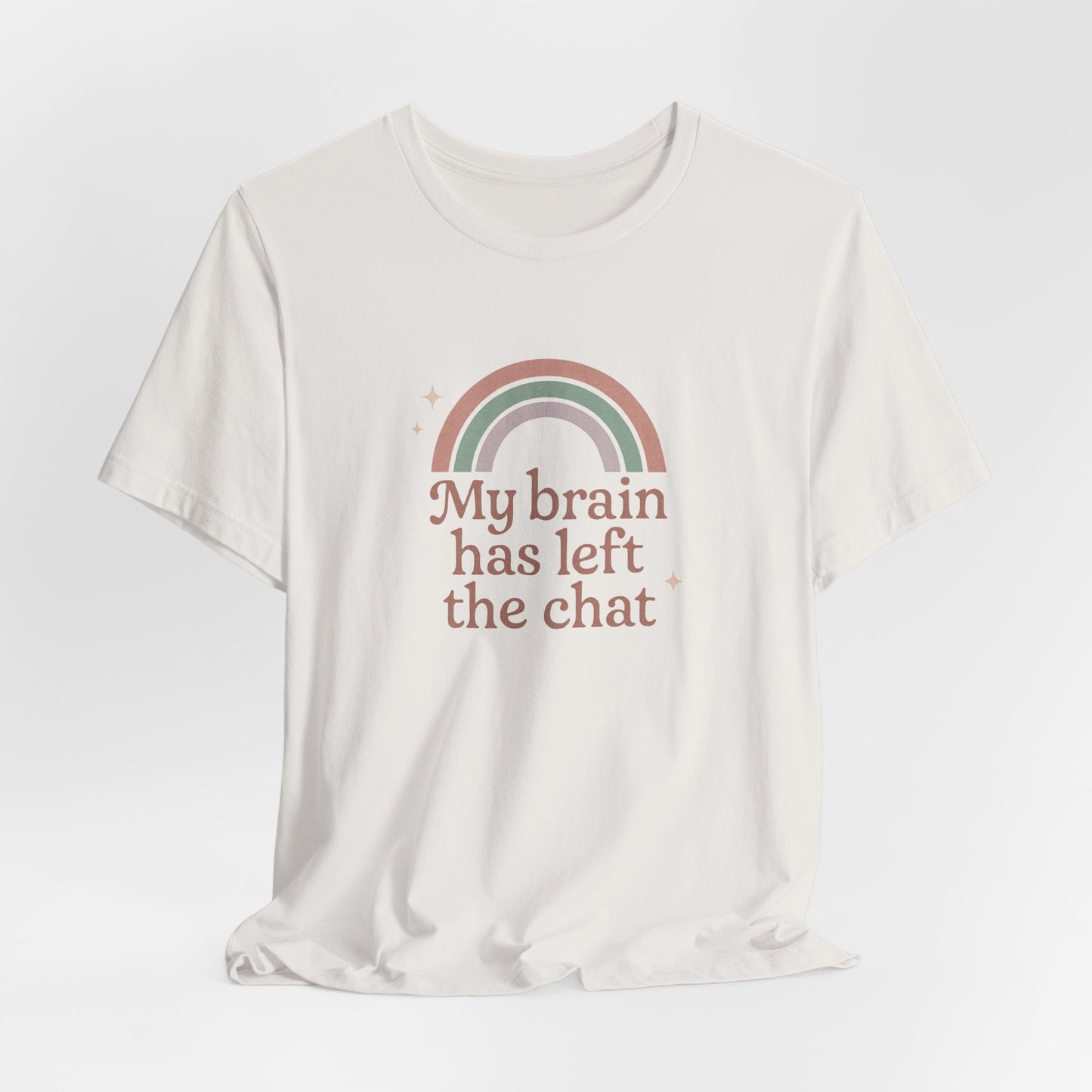 Pastel Retro “My Brain Has Left the Chat” T-Shirt – Funny Mental Health Shirt for Burnout & Brain Fog