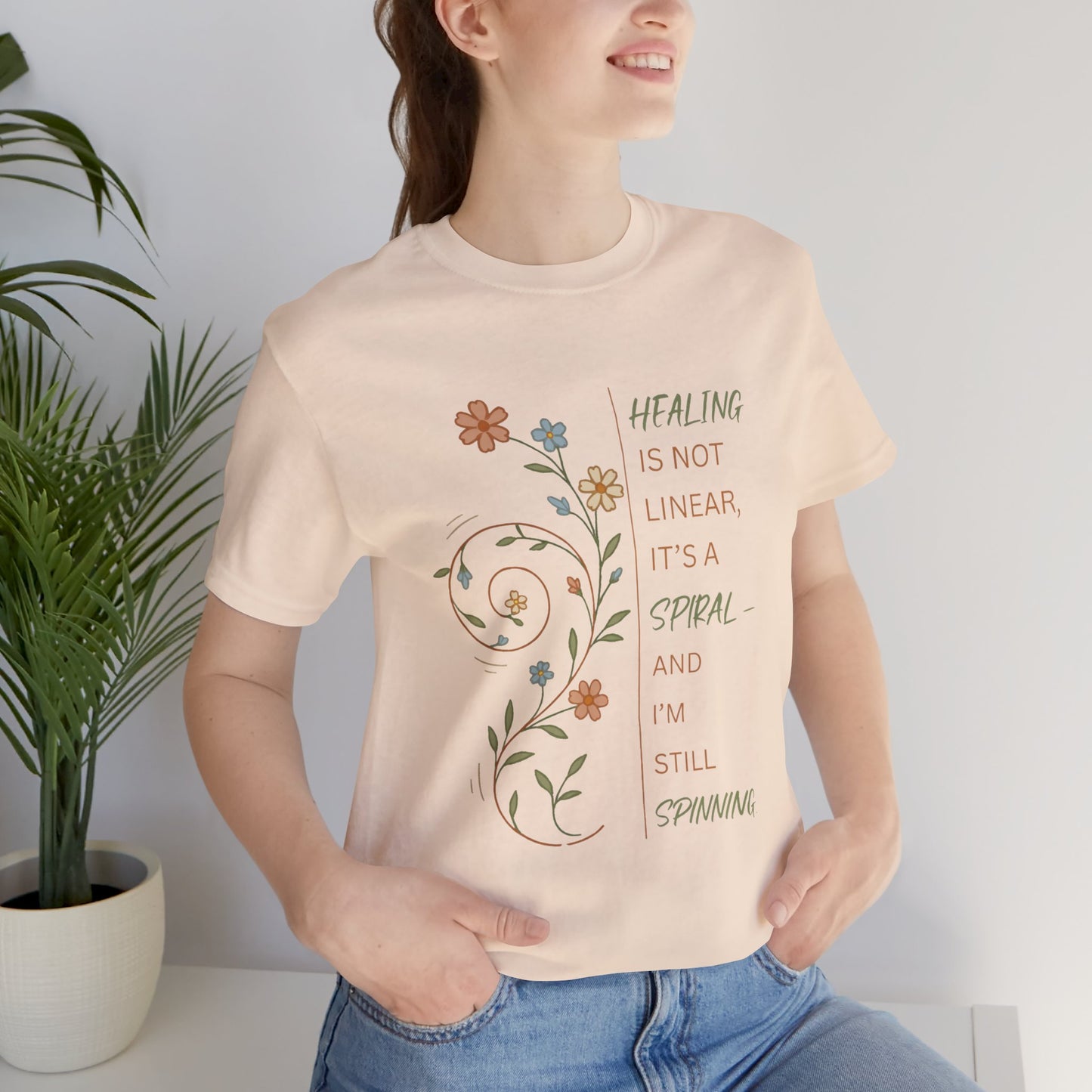 Healing Is Not Linear Spiral T-Shirt – Inspirational Self Care Tee