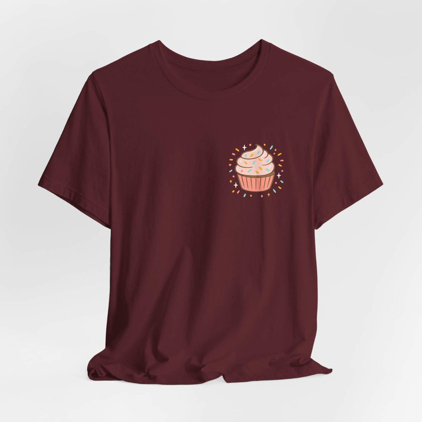 “I Bite Back Sweetly” Cupcake Shirt – Funny Feminine Sass Graphic Tee (Front & Back Print)