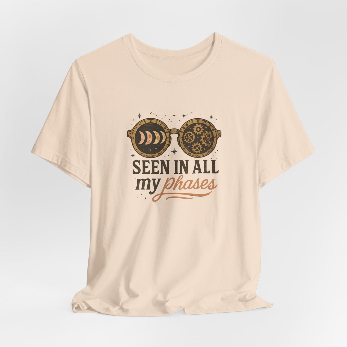 Moon Phase Steampunk Sunglasses T-Shirt – Seen in All My Phases Graphic Tee