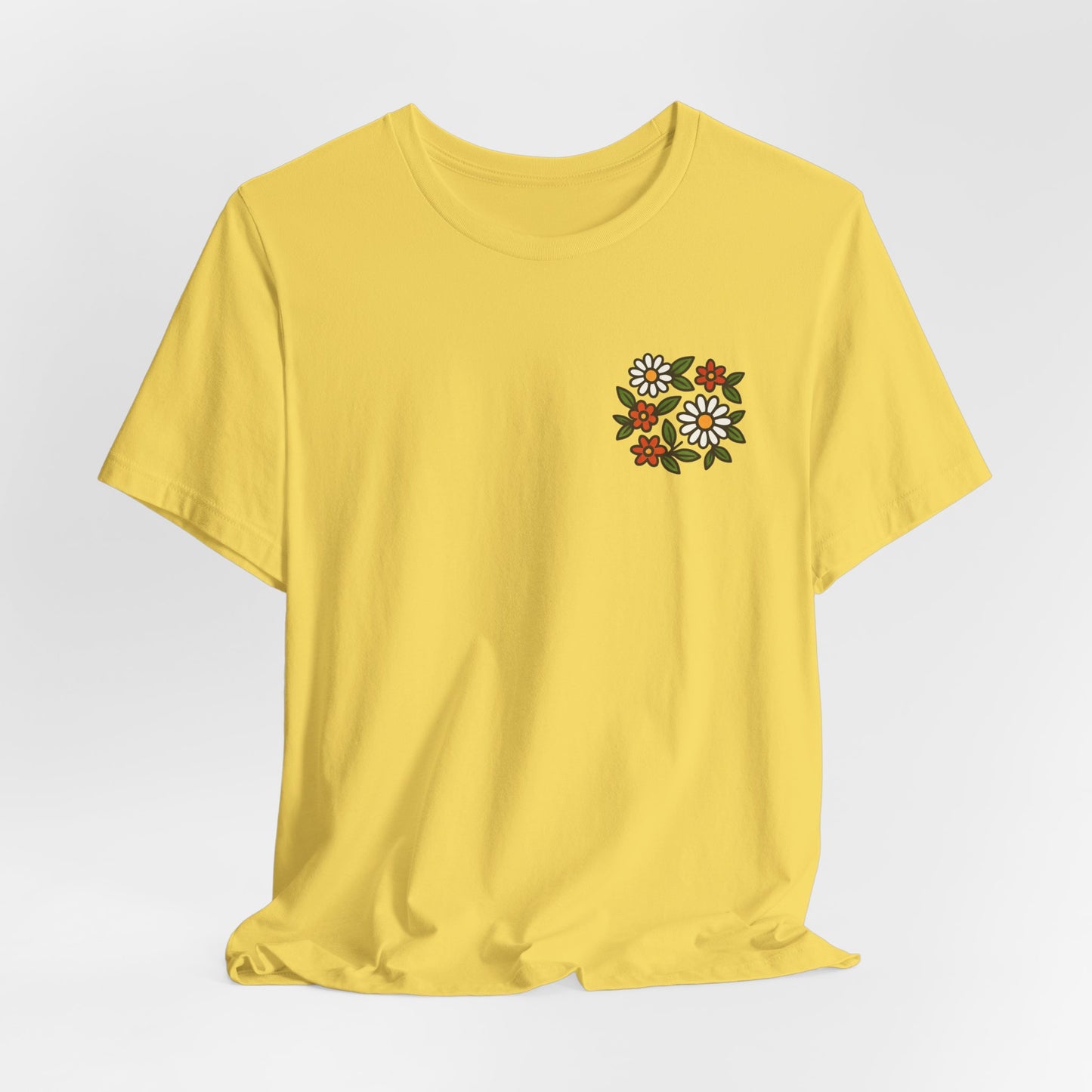 “I Bite Back Sweetly” Floral Snake Shirt – Front & Back Baby Blue Tee with Vintage Garden Print