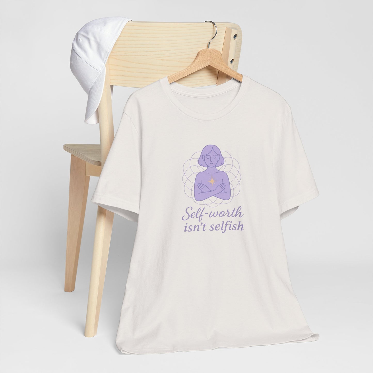 Self-Worth Isn’t Selfish Shirt | Feminist Empowerment Tee | Minimalist Line Art Graphic T-Shirt