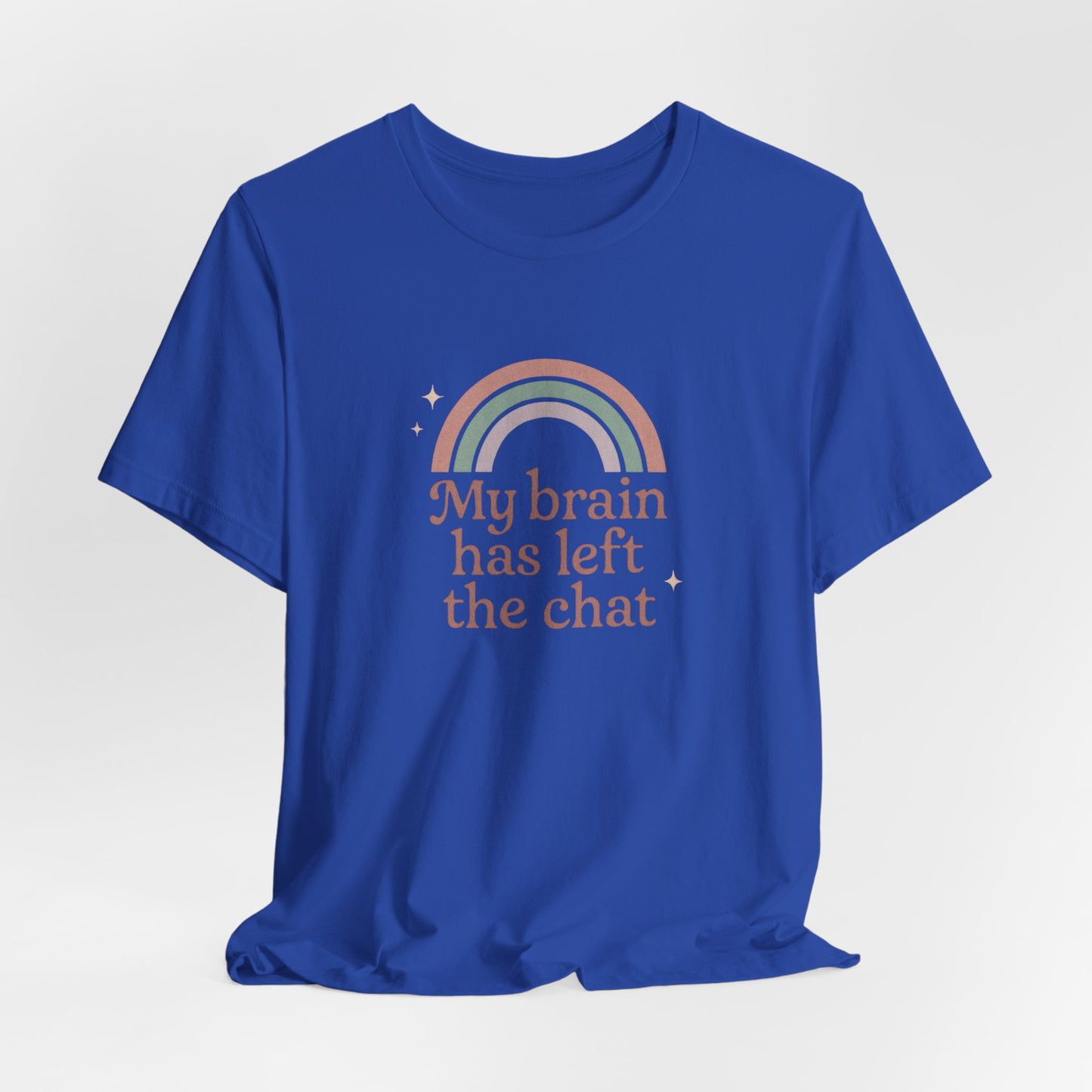 Pastel Retro “My Brain Has Left the Chat” T-Shirt – Funny Mental Health Shirt for Burnout & Brain Fog