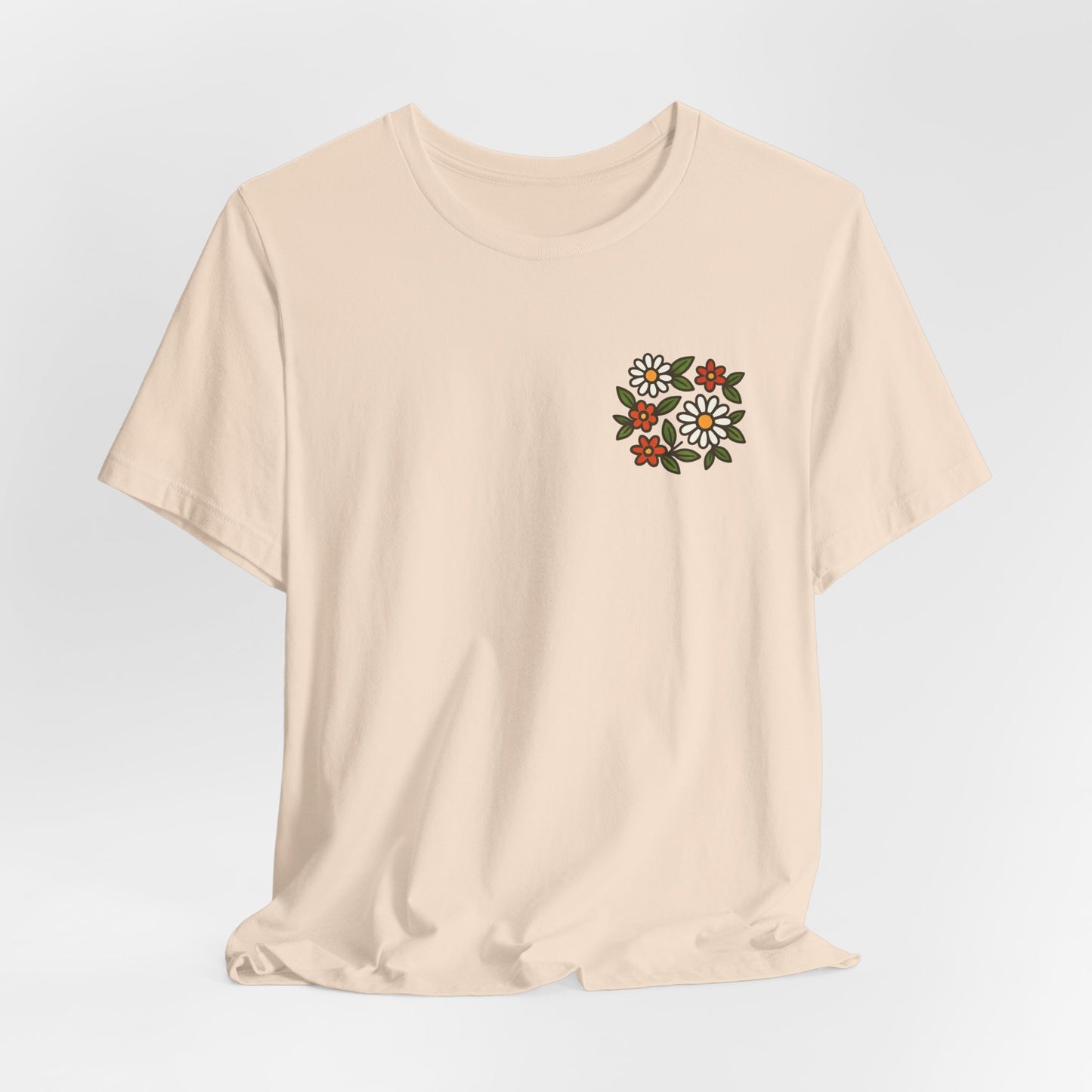 “I Bite Back Sweetly” Floral Snake Shirt – Front & Back Baby Blue Tee with Vintage Garden Print
