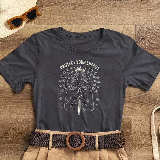 Protect Your Energy T-Shirt – Dark Feminine Spiritual Graphic Tee – Witchy Empowerment Shirt for Women