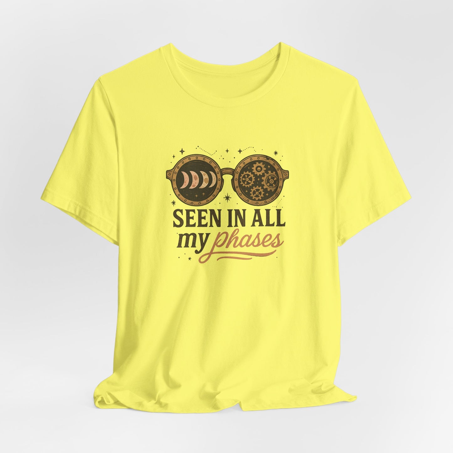 Moon Phase Steampunk Sunglasses T-Shirt – Seen in All My Phases Graphic Tee
