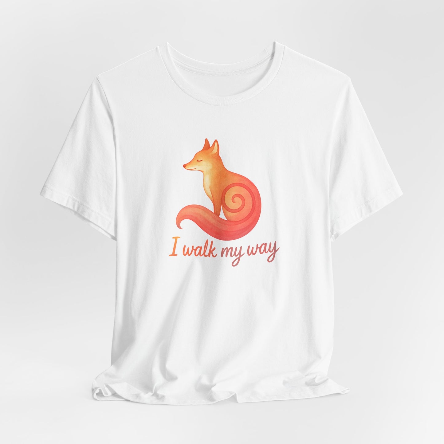 I Walk My Way Fox Shirt – Minimalist Animal Graphic Tee for Independent Spirits