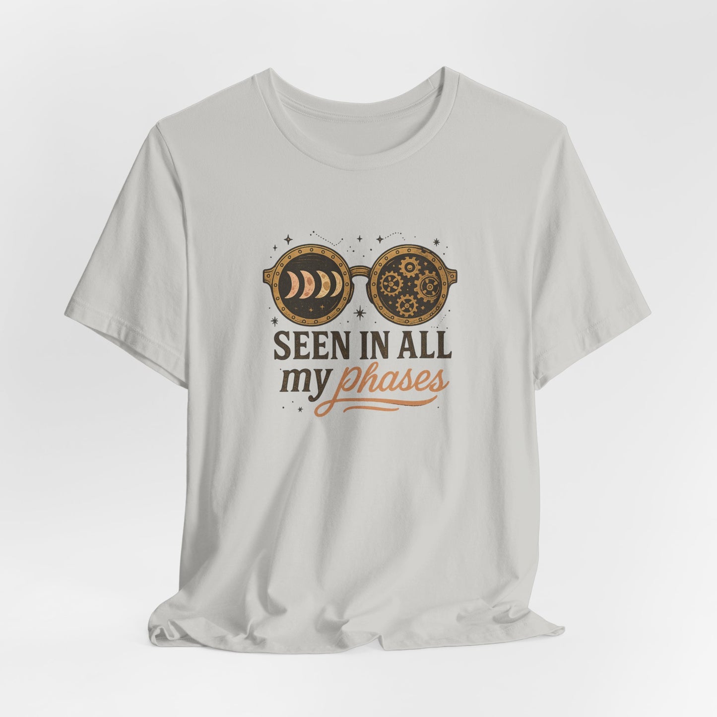 Moon Phase Steampunk Sunglasses T-Shirt – Seen in All My Phases Graphic Tee