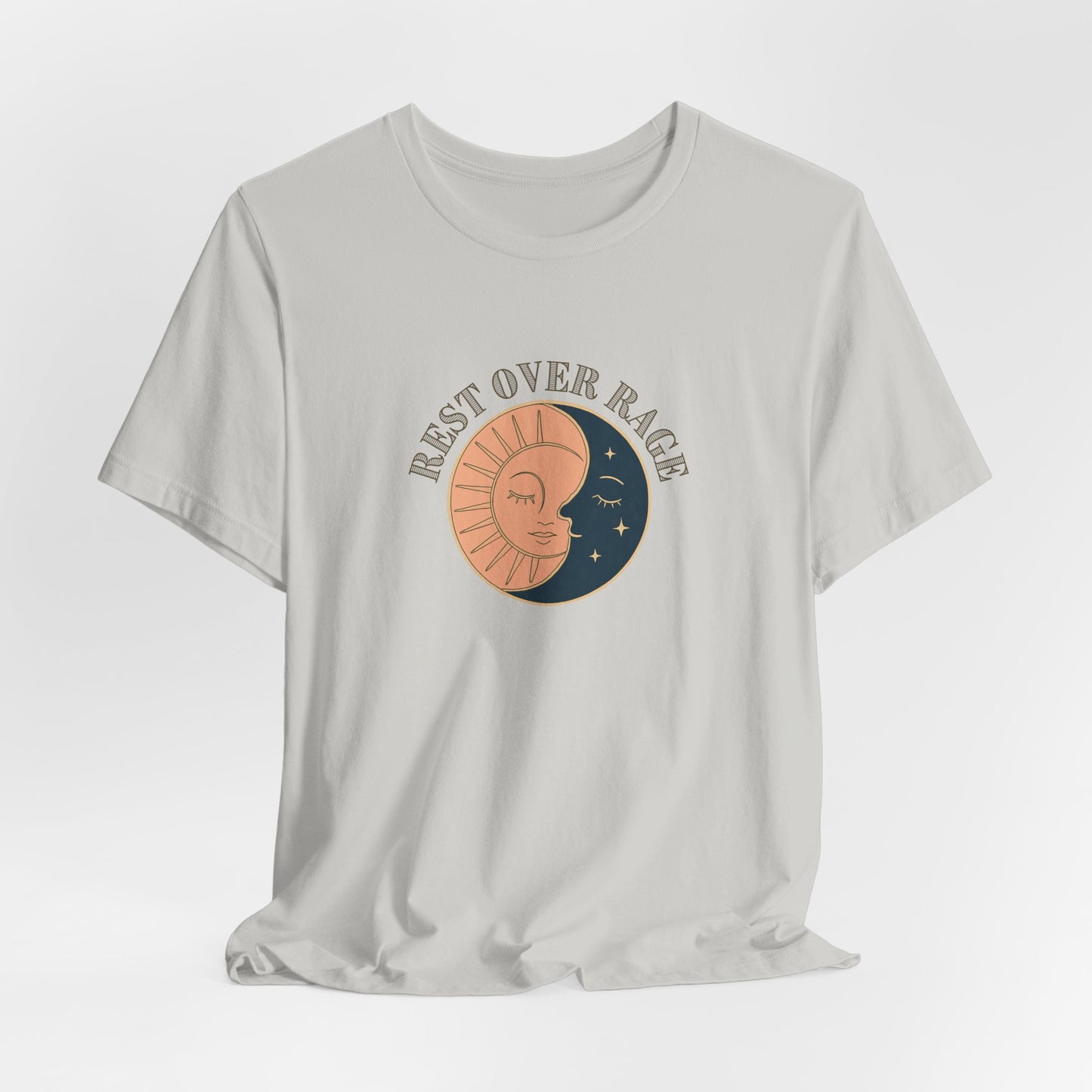 Rest Over Rage Shirt – Sun and Moon Graphic Tee, Self-Care Mindfulness T-Shirt