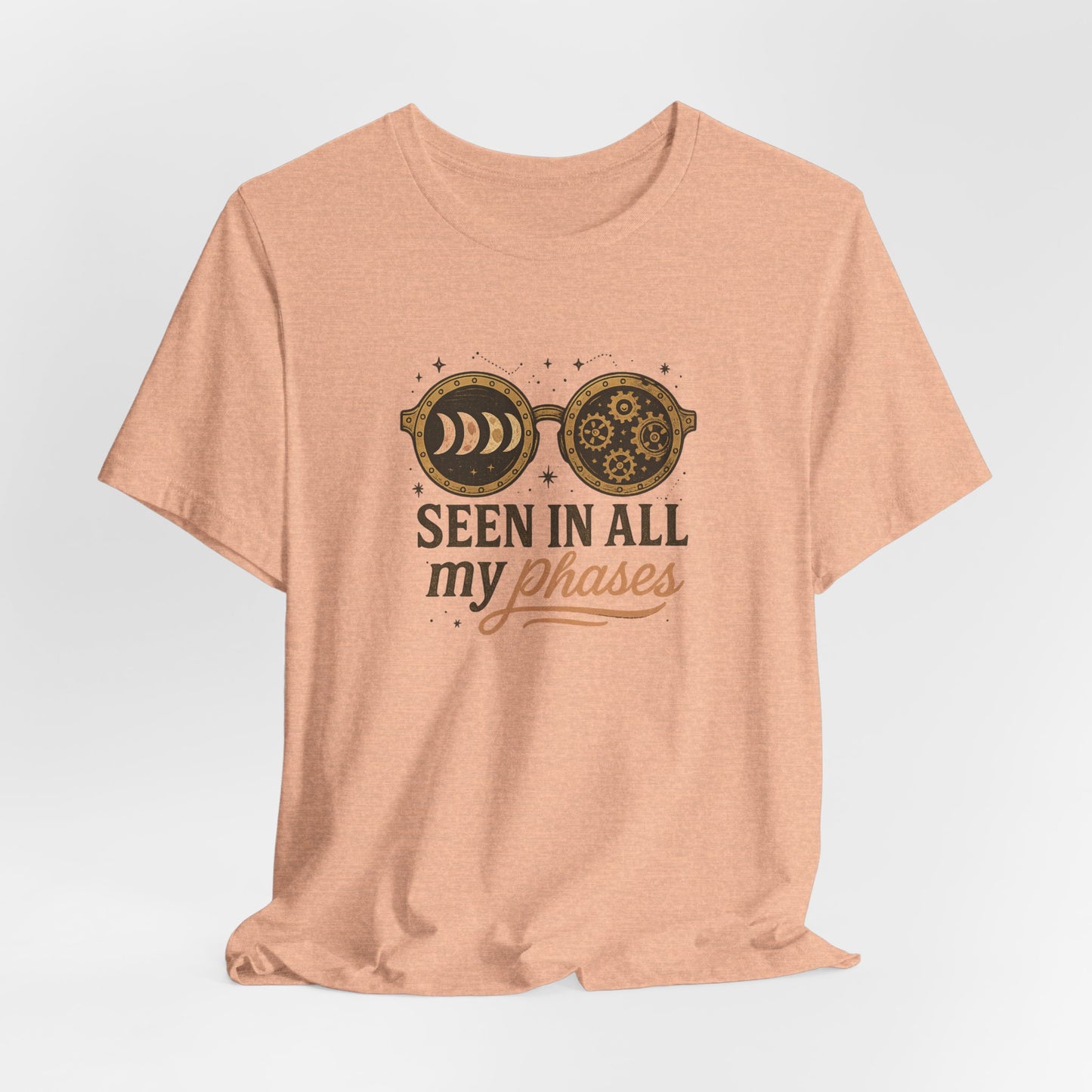 Moon Phase Steampunk Sunglasses T-Shirt – Seen in All My Phases Graphic Tee