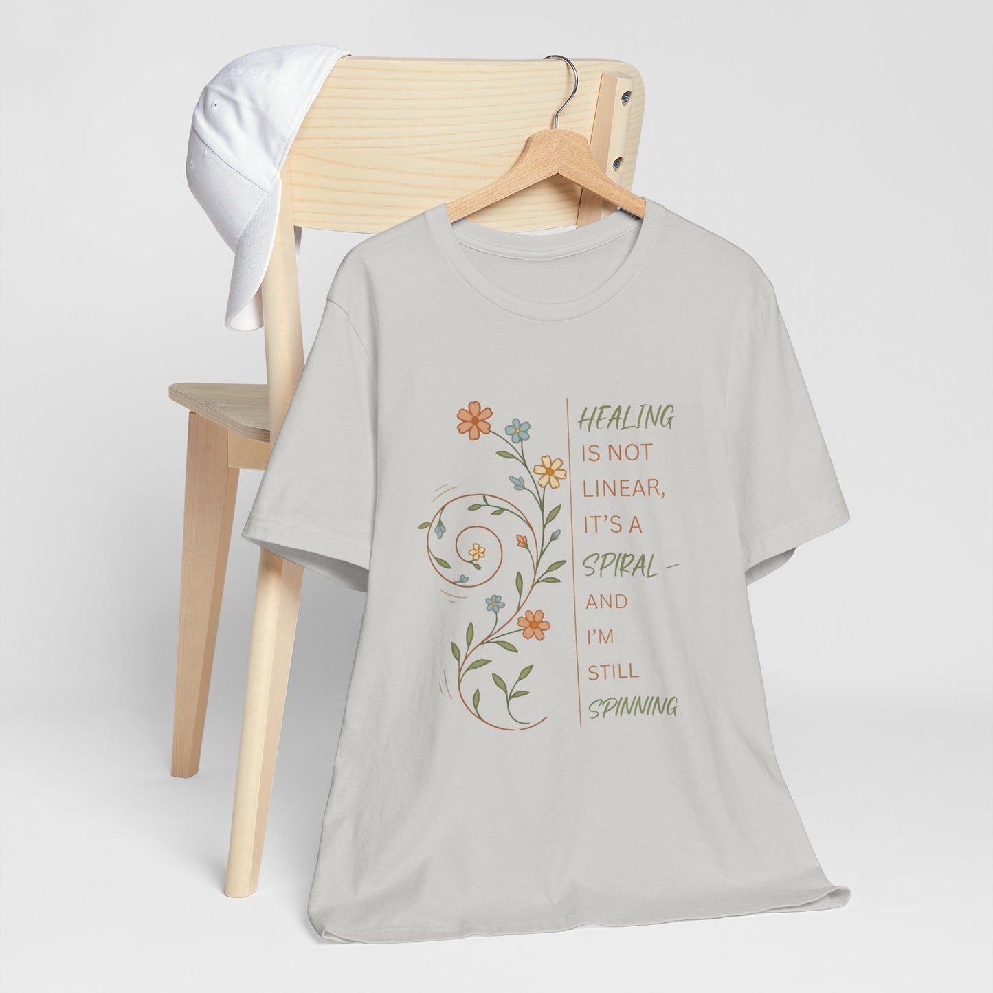 Healing Is Not Linear Spiral T-Shirt – Inspirational Self Care Tee