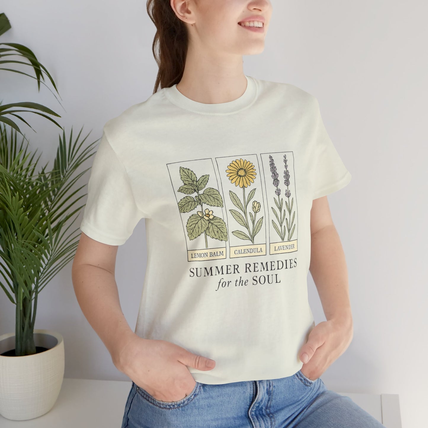 Lemon Balm, Calendula & Lavender Tee – Healing Plants Graphic Shirt