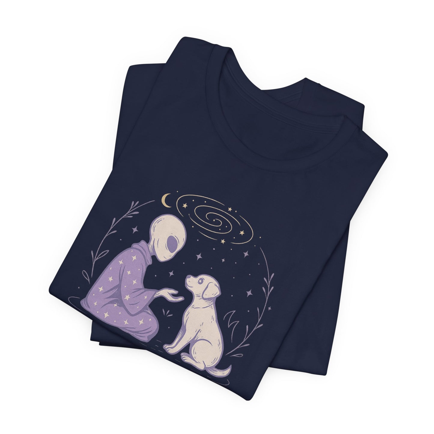 Alien & Dog Cosmic T-Shirt – The Stars Know Our Worth | Celestial Empathy Tee