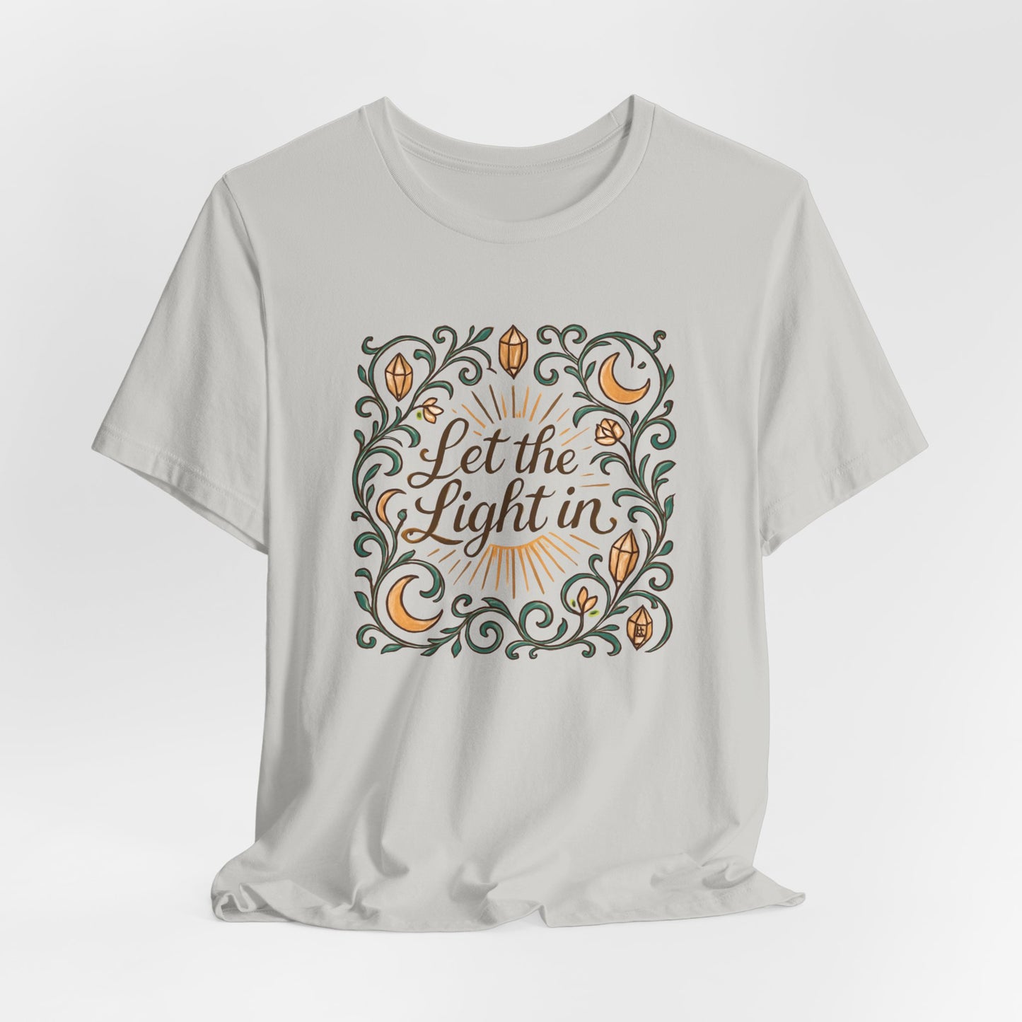 Let the Light In – Mindful Floral Quote T-Shirt