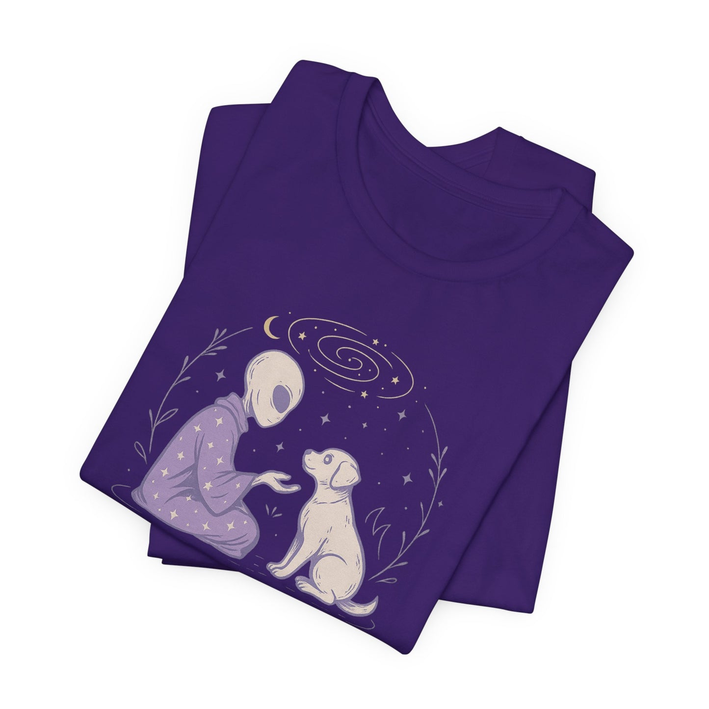 Alien & Dog Cosmic T-Shirt – The Stars Know Our Worth | Celestial Empathy Tee