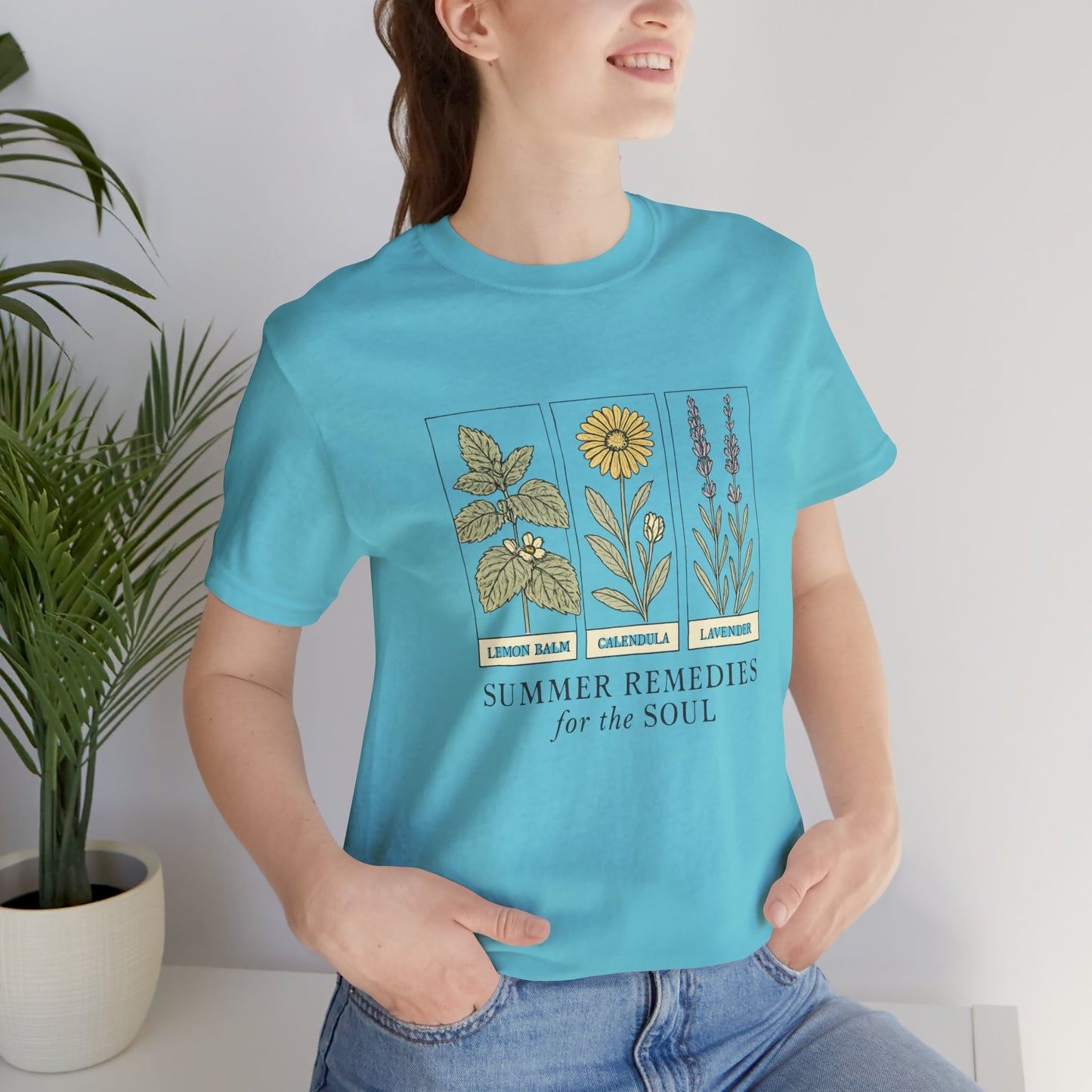 Lemon Balm, Calendula & Lavender Tee – Healing Plants Graphic Shirt