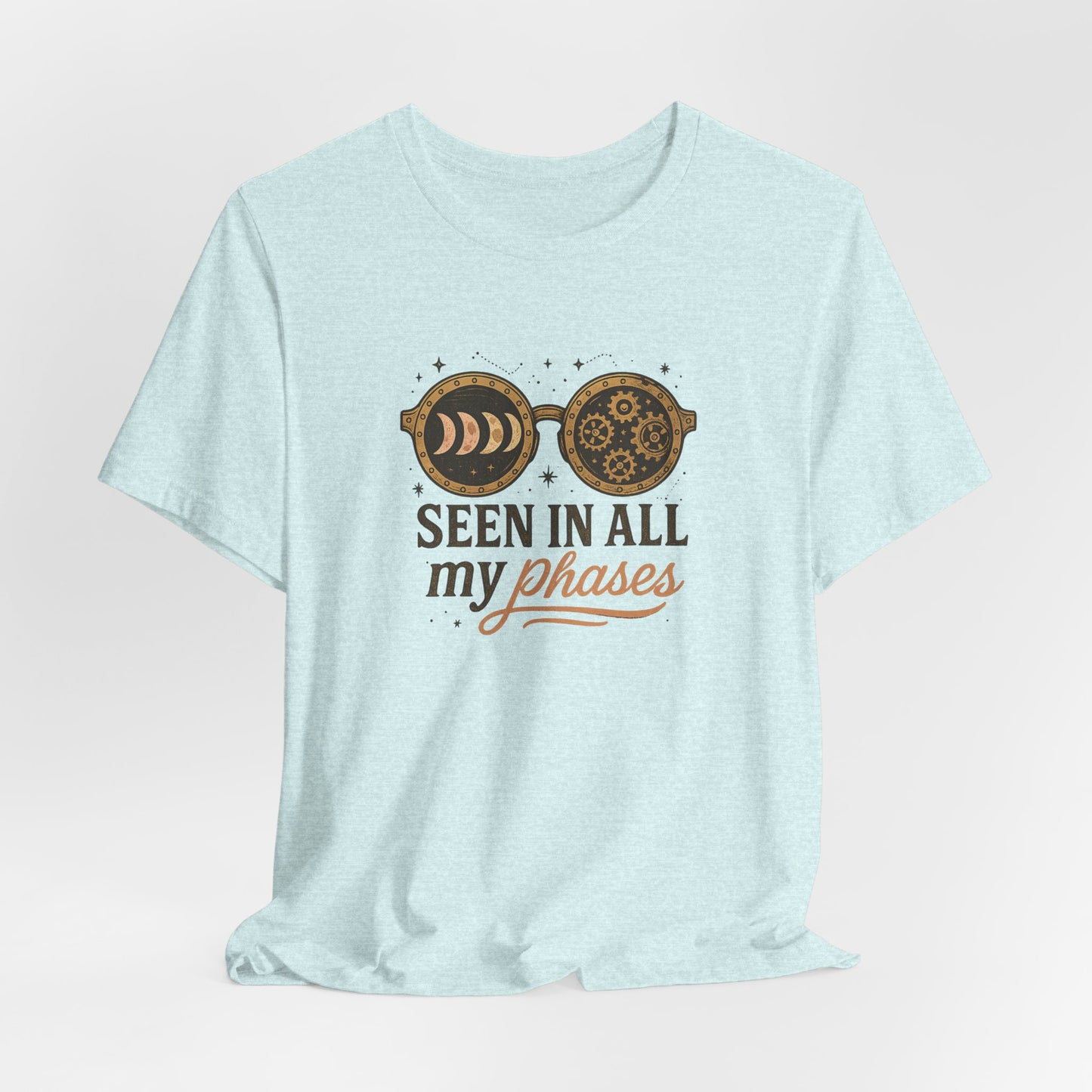Moon Phase Steampunk Sunglasses T-Shirt – Seen in All My Phases Graphic Tee