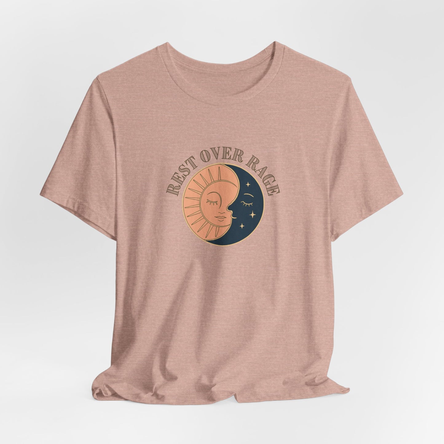 Rest Over Rage Shirt – Sun and Moon Graphic Tee, Self-Care Mindfulness T-Shirt