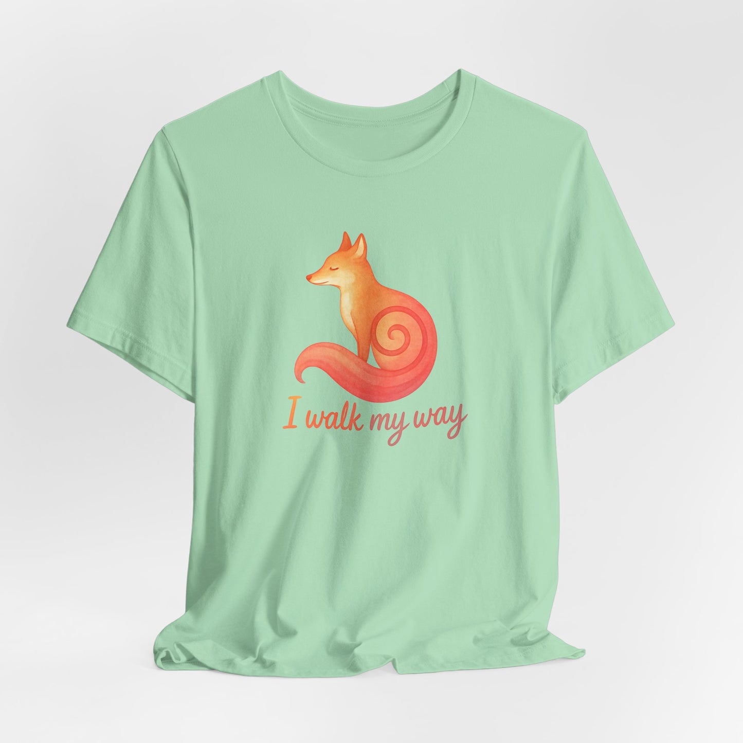 I Walk My Way Fox Shirt – Minimalist Animal Graphic Tee for Independent Spirits