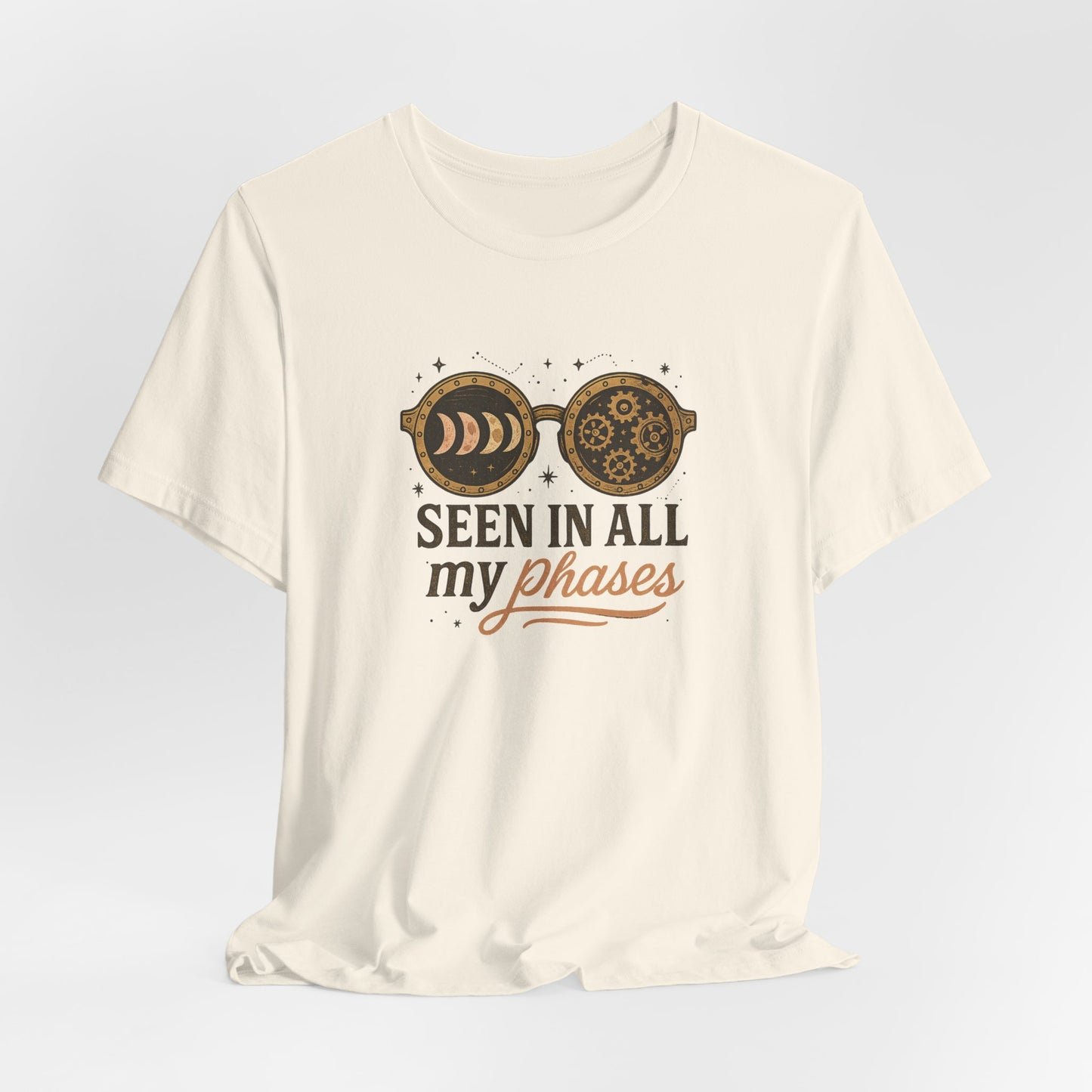 Moon Phase Steampunk Sunglasses T-Shirt – Seen in All My Phases Graphic Tee