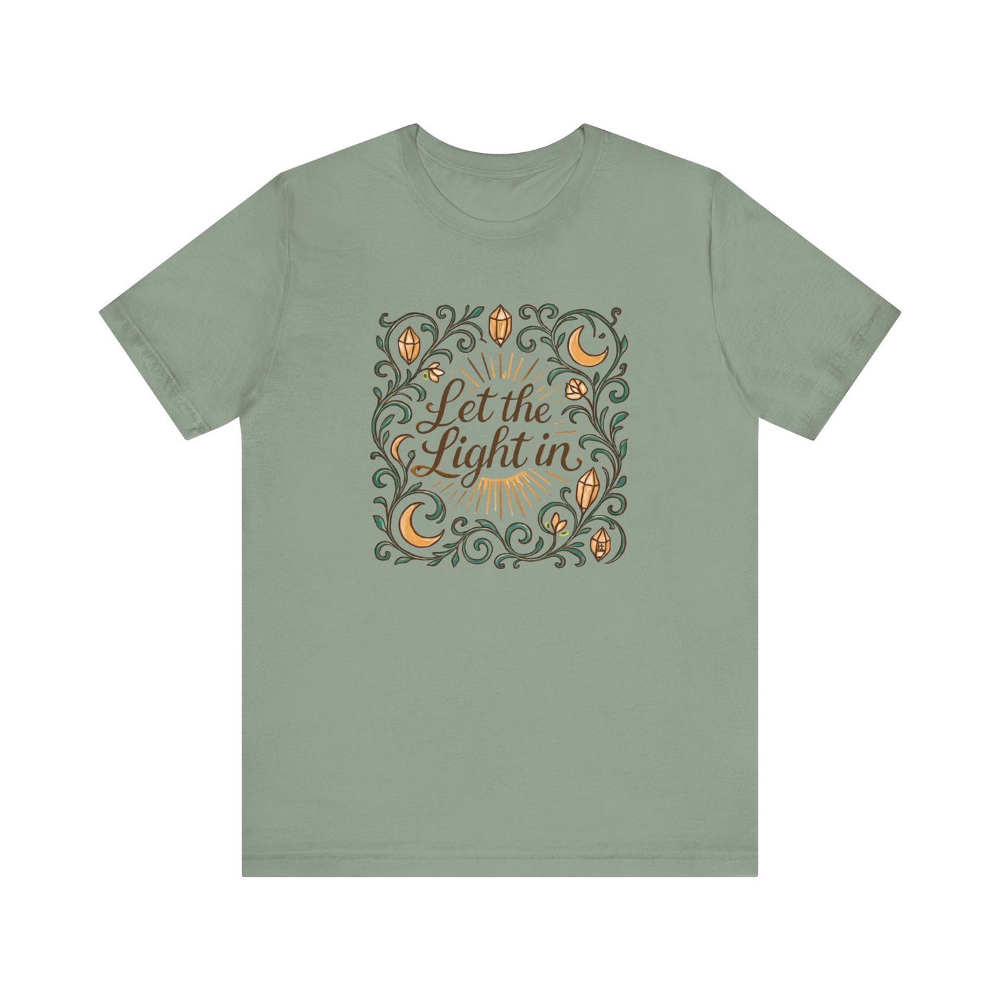 Let the Light In – Mindful Floral Quote T-Shirt