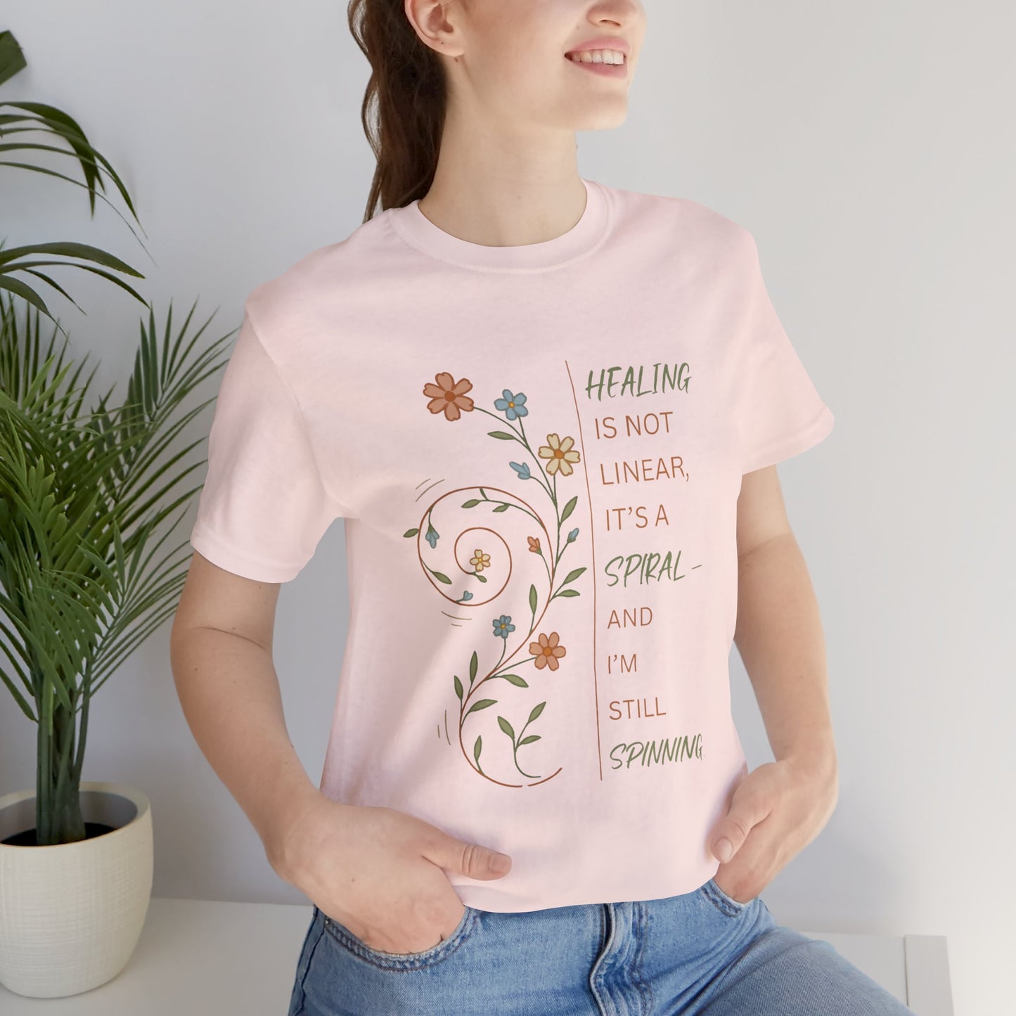 Healing Is Not Linear Spiral T-Shirt – Inspirational Self Care Tee