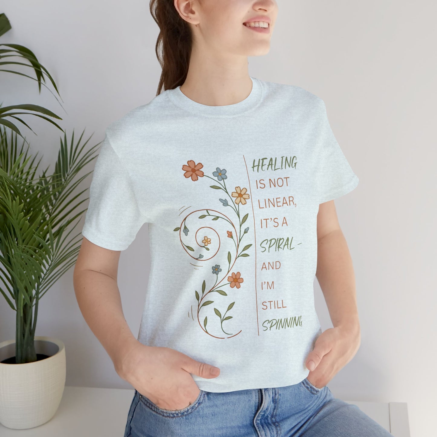 Healing Is Not Linear Spiral T-Shirt – Inspirational Self Care Tee