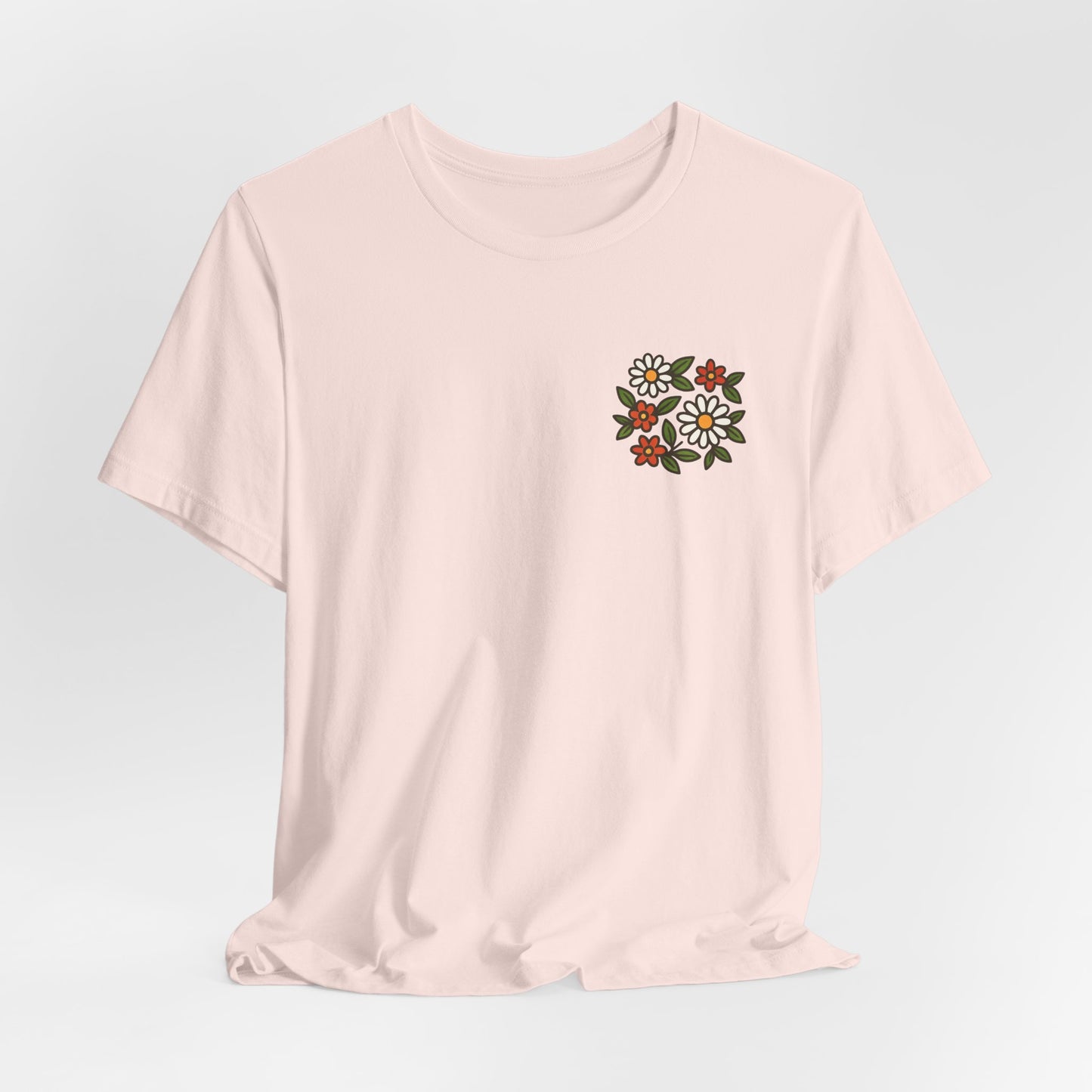 “I Bite Back Sweetly” Floral Snake Shirt – Front & Back Baby Blue Tee with Vintage Garden Print
