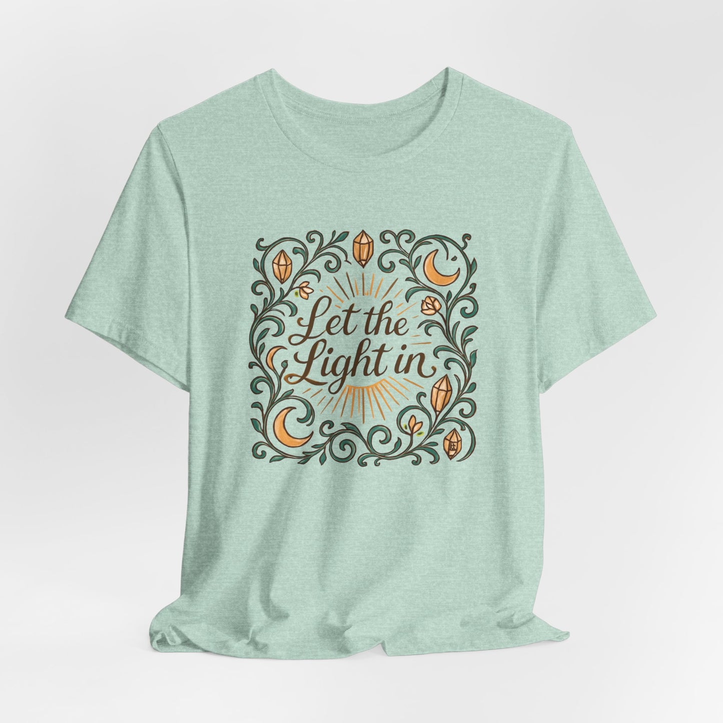 Let the Light In – Mindful Floral Quote T-Shirt
