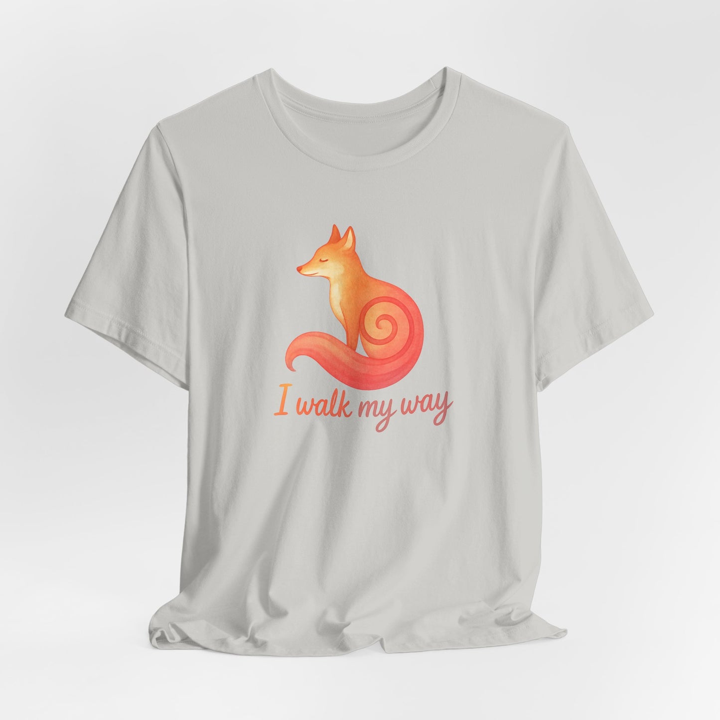 I Walk My Way Fox Shirt – Minimalist Animal Graphic Tee for Independent Spirits