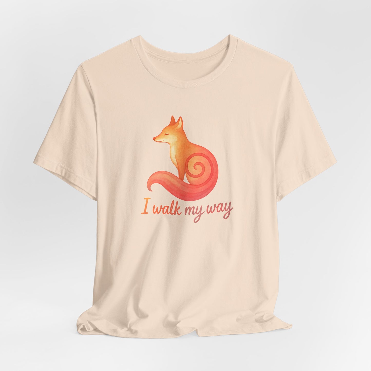 I Walk My Way Fox Shirt – Minimalist Animal Graphic Tee for Independent Spirits