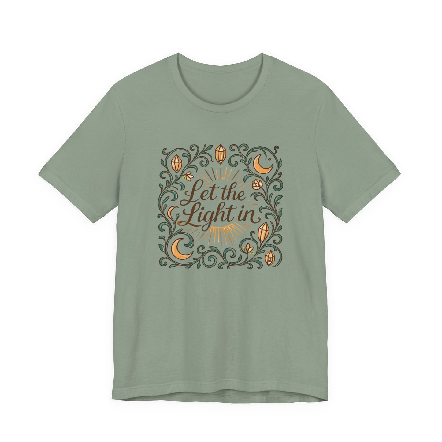 Let the Light In – Mindful Floral Quote T-Shirt