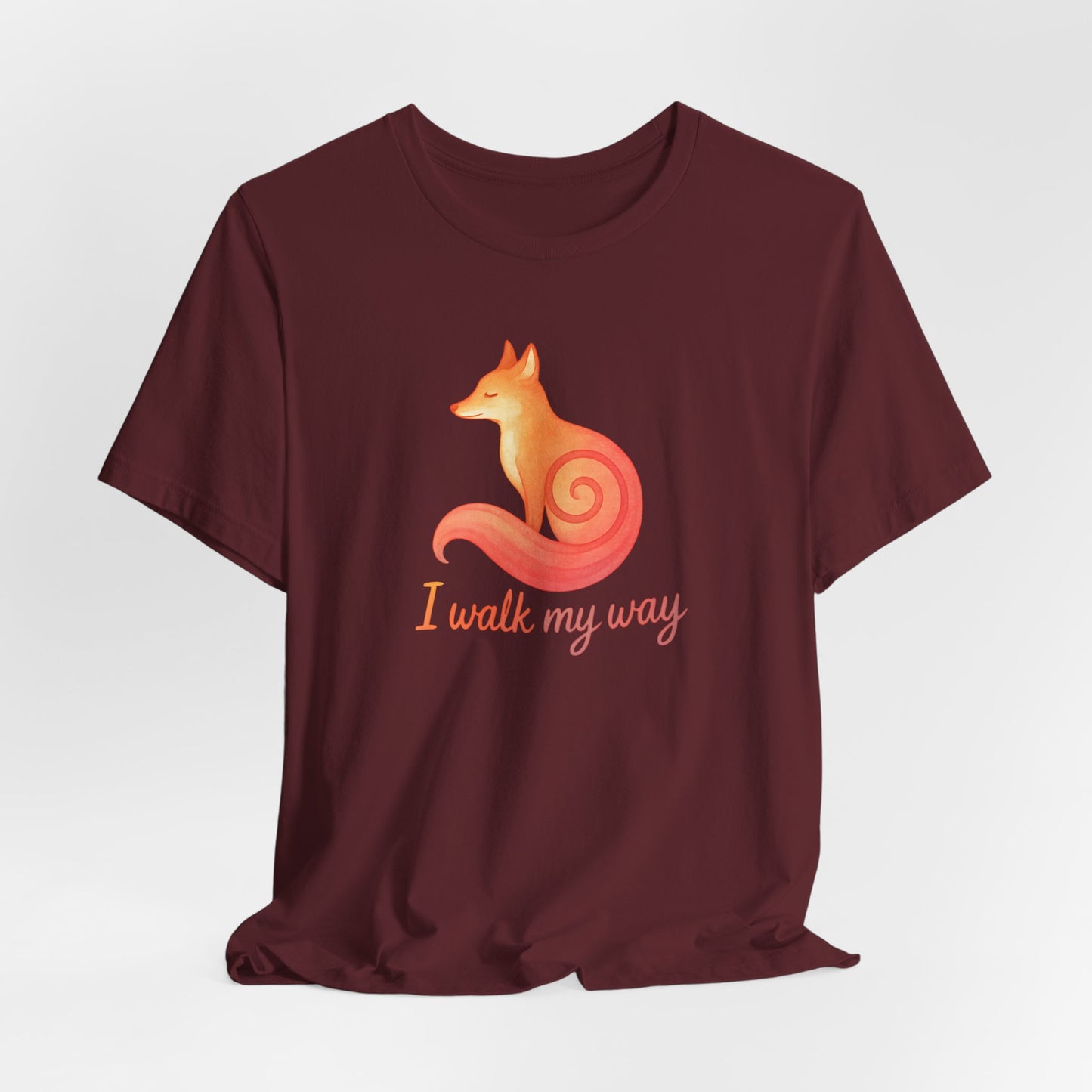 I Walk My Way Fox Shirt – Minimalist Animal Graphic Tee for Independent Spirits